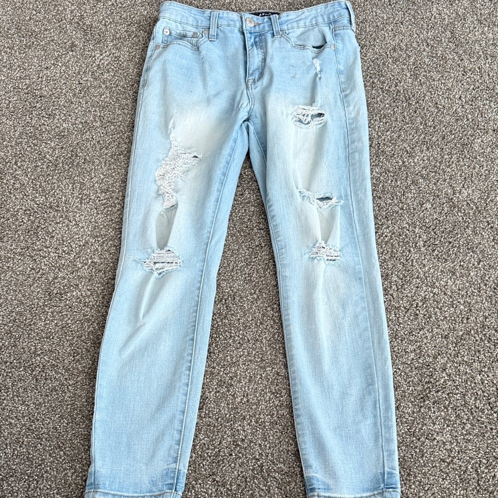 Light Blue Distressed Aero Jeans